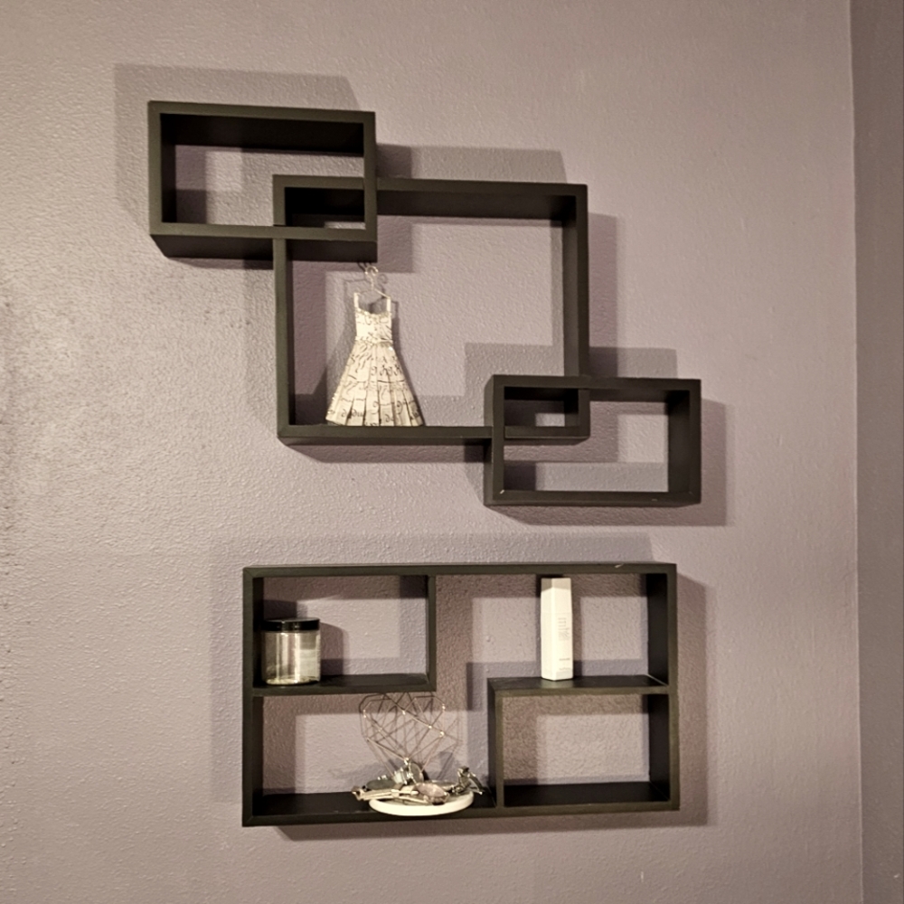 Like New Pier One set of Two Floating Shelves - Dark Brown